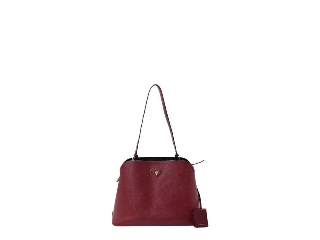 Prada Prada Saffiano Cuir Matinee Tote Cherry Black