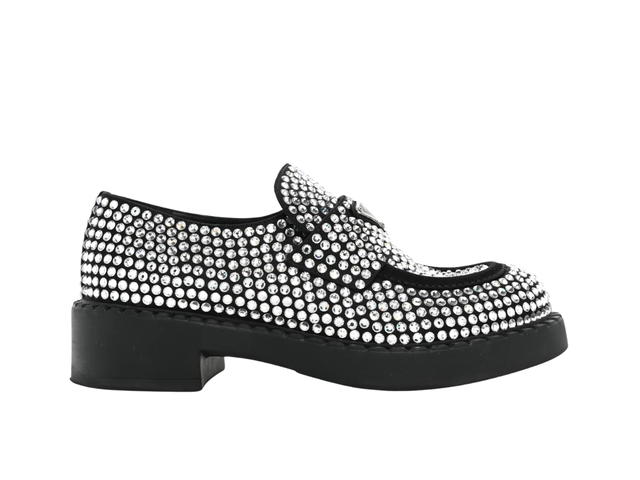 Prada Prada Satin Crystal Metal Triangle Logo Crystal Black  (W) - view 1