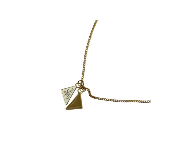 Prada Prada Enameled Metal Necklace Gold White - view 2