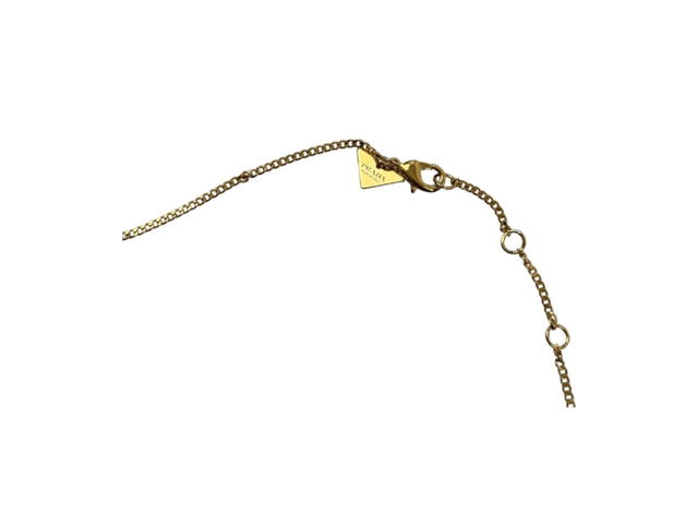 Prada Prada Enameled Metal Necklace Gold White - view 3