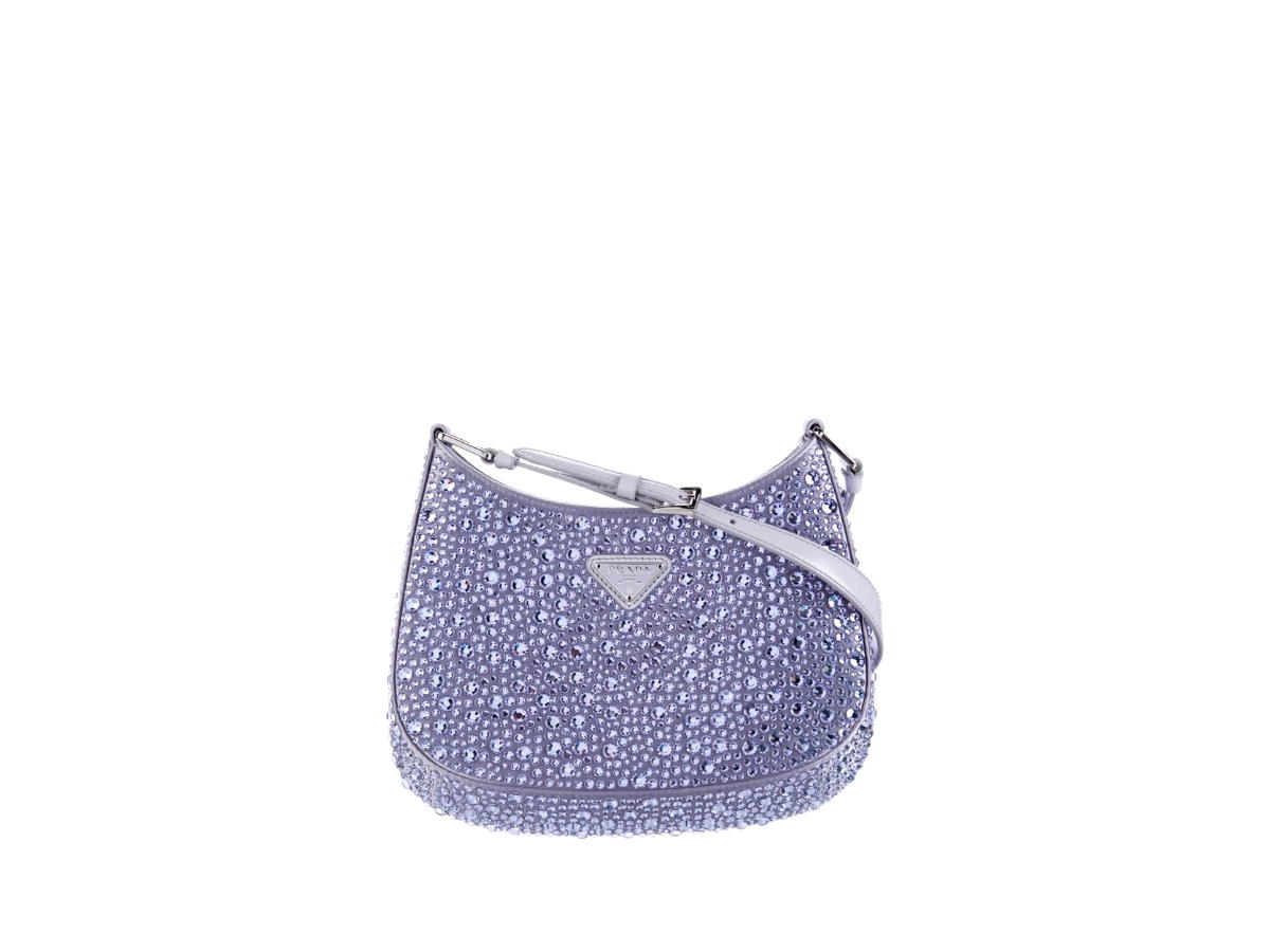 Prada Prada Crystal Embellished Cleo Shoulder Bag Light Purple