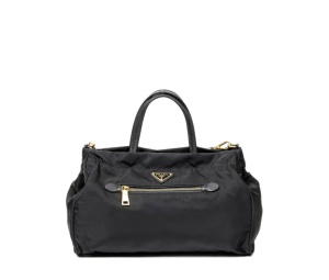 Buy Prada Logo-Plaque Tote Bag Black at Sasom – Authentic and Ready to Ship