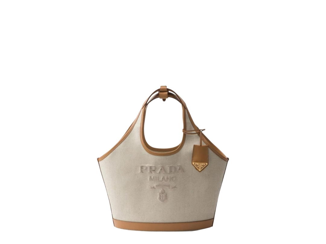 Prada Prada Medium Logo-Print Tote Bag Gray