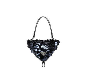 Buy Prada Triangle Paillettes With Black Sequins Navy Blue at Sasom – Authentic and Ready to Ship