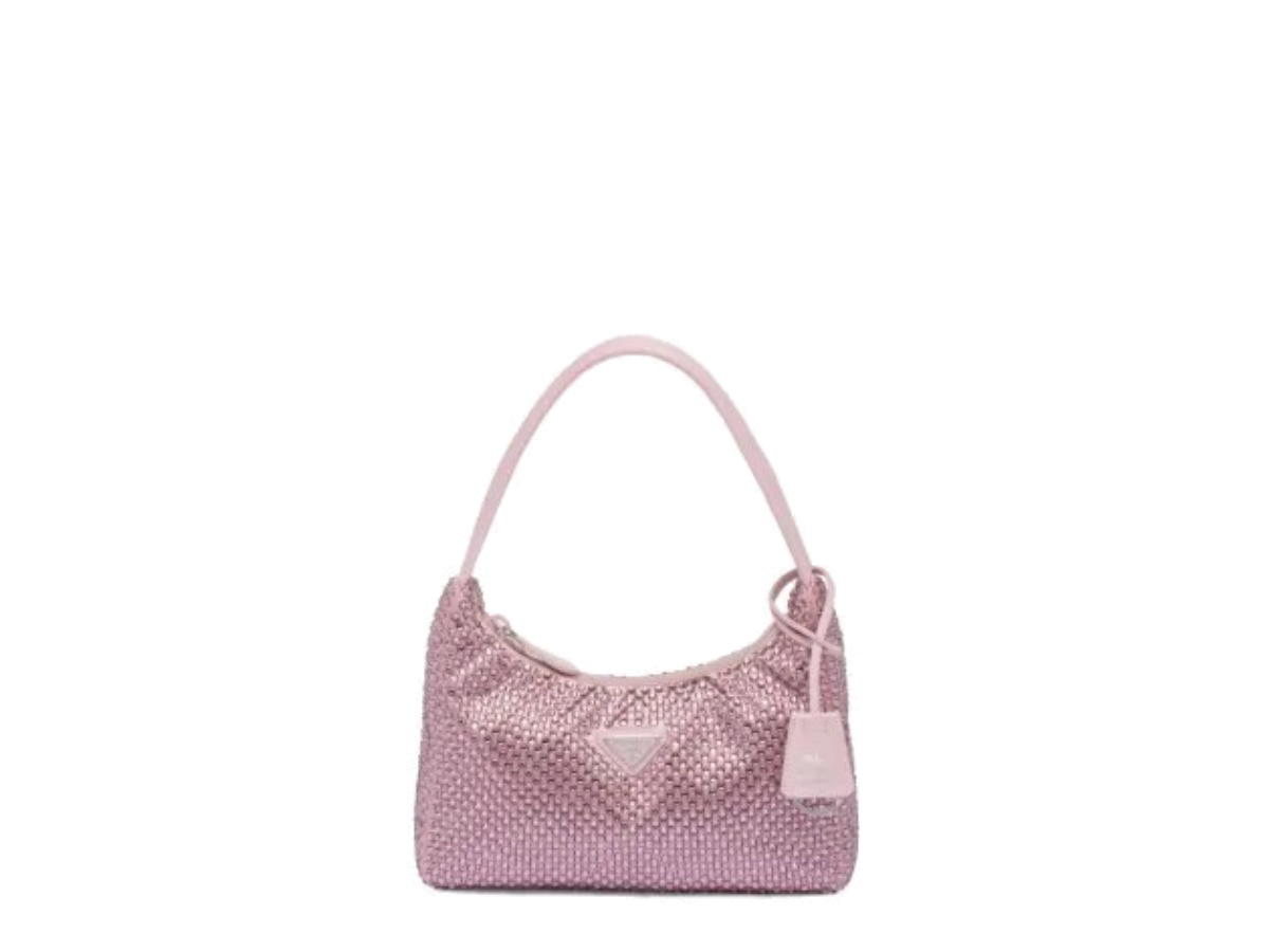Prada Prada Re-Edition Crystal-Embellished Mini Bag Rose Pink
