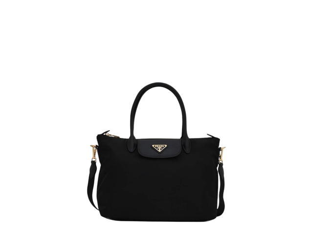 Prada Prada Tessuto Saffiano Leather Shopping Tote Bag Black - view 1