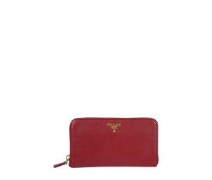 Buy Prada Saffiano Metal Zip Around Wallet Red at Sasom – Authentic and Ready to Ship