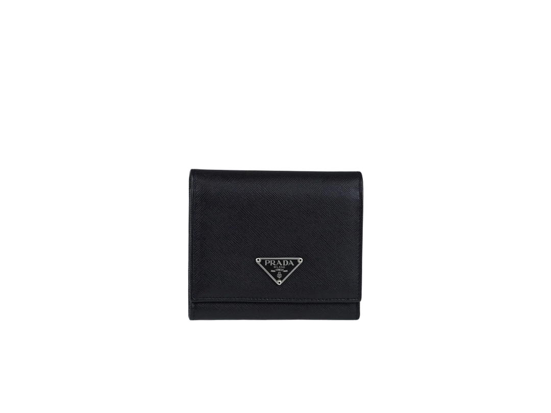 Prada Prada Trifold Compact Wallet Black