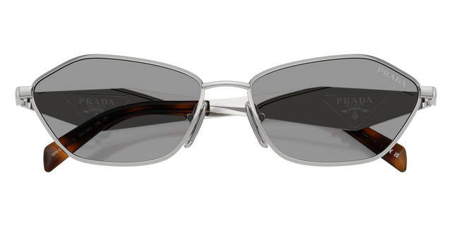 Prada Prada PRD50S  Irregular Sunglasses Silver Grey Lens - view 3
