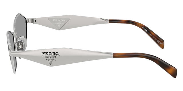 Prada Prada PRD50S  Irregular Sunglasses Silver Grey Lens - view 4