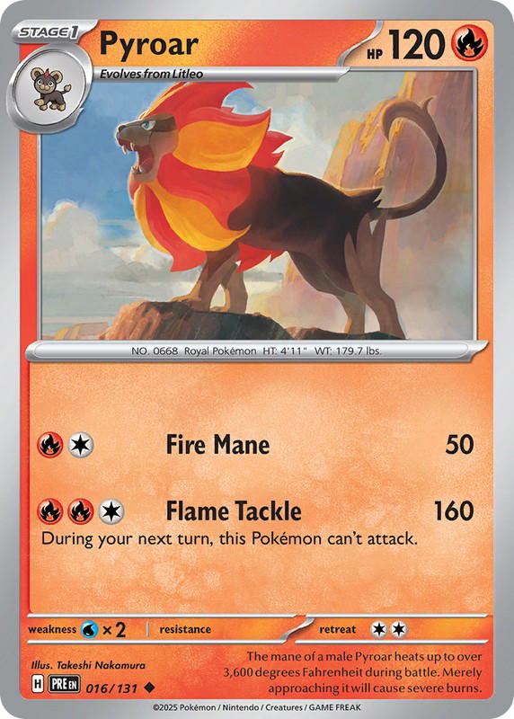 Pokemon Pokemon Pyroar U [PRE 016/131] Scarlet & Violet "Prismatic Evolutions" (EN)