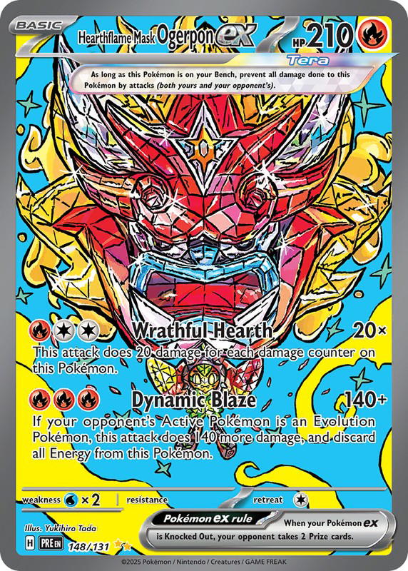 Pokemon Pokemon Hearthflame Mask Ogerpon ex SIR [PRE 148/131] Scarlet & Violet "Prismatic Evolutions" (EN)
