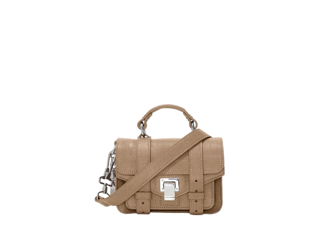 Proenza Schouler Proenza Schouler PS1 Micro Bag In Lambskin Leather With Silver-Tone Metal Hardware Light Taupe