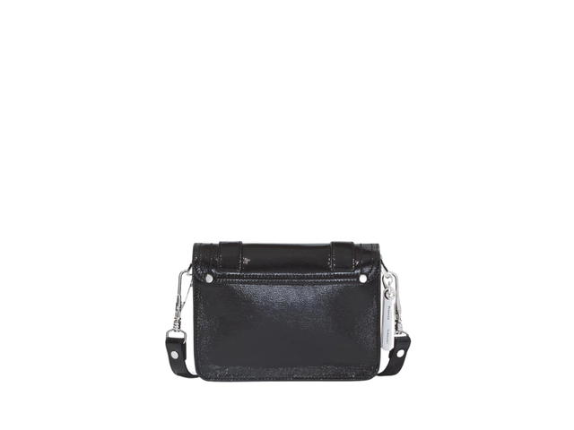 Proenza Schouler Proenza Schouler PS1 Mini Crossbody Bag In Crinkled Patent Leather With Logo-Engraved Charm Black - view 2