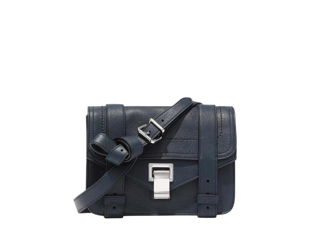 Proenza Schouler Proenza Schouler PS1 Mini Crossbody Bag In Lambskin Leather With Silver-tone Metal Hardware Navy Blue
