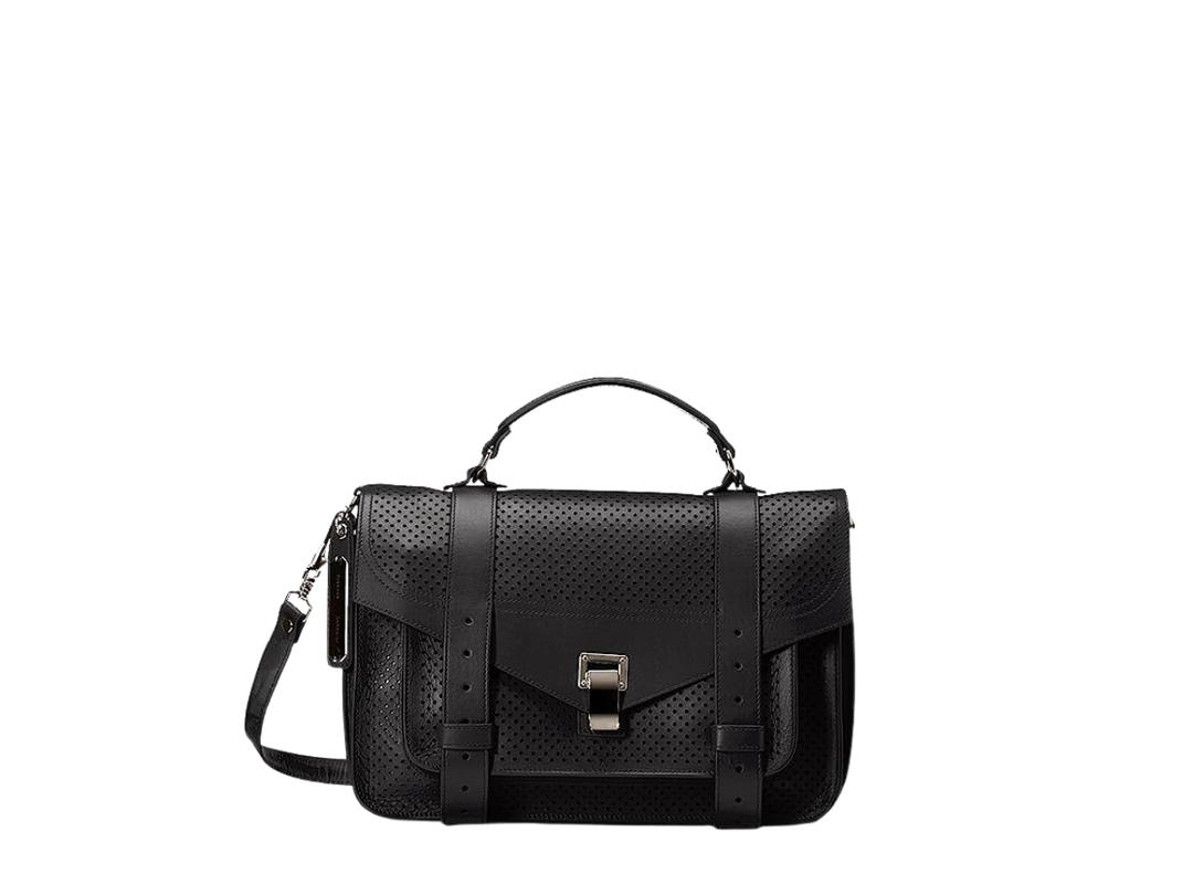 Proenza Schouler Proenza Schouler PS1 Tiny Crossbody Bag In Leather With Silver-Tone Metal Hardware Perforated Black