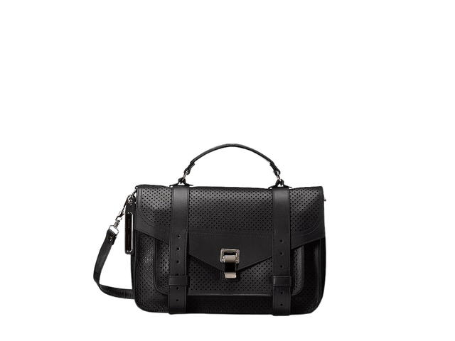 Proenza Schouler Proenza Schouler PS1 Tiny Crossbody Bag In Leather With Silver-Tone Metal Hardware Perforated Black - view 1