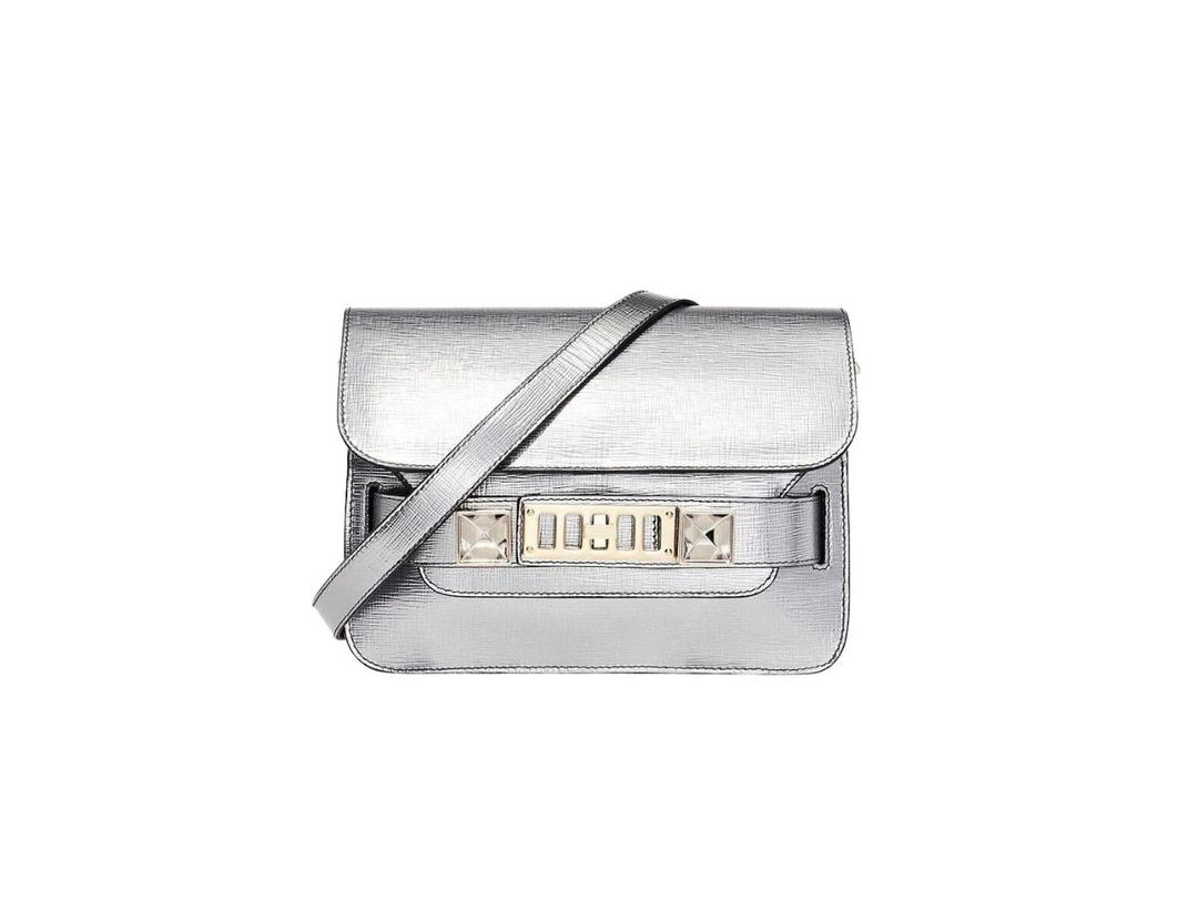 Proenza Schouler Proenza Schouler PS11 Mini Classic Bag In Calfskin Leather Silver