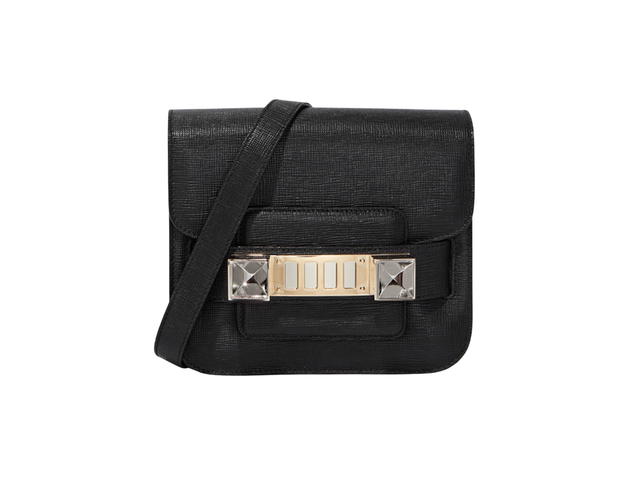 Proenza Schouler Proenza Schouler PS11 Tiny Shoulder Bag In Calfskin Leather With Gold And Silver-Tone Hardware Black - view 1