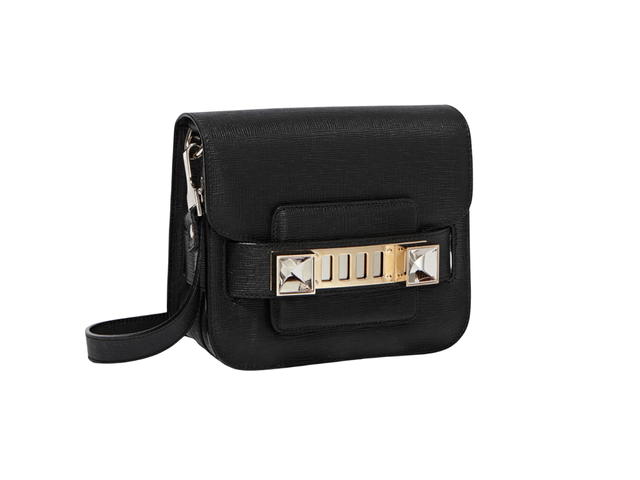 Proenza Schouler Proenza Schouler PS11 Tiny Shoulder Bag In Calfskin Leather With Gold And Silver-Tone Hardware Black - view 3