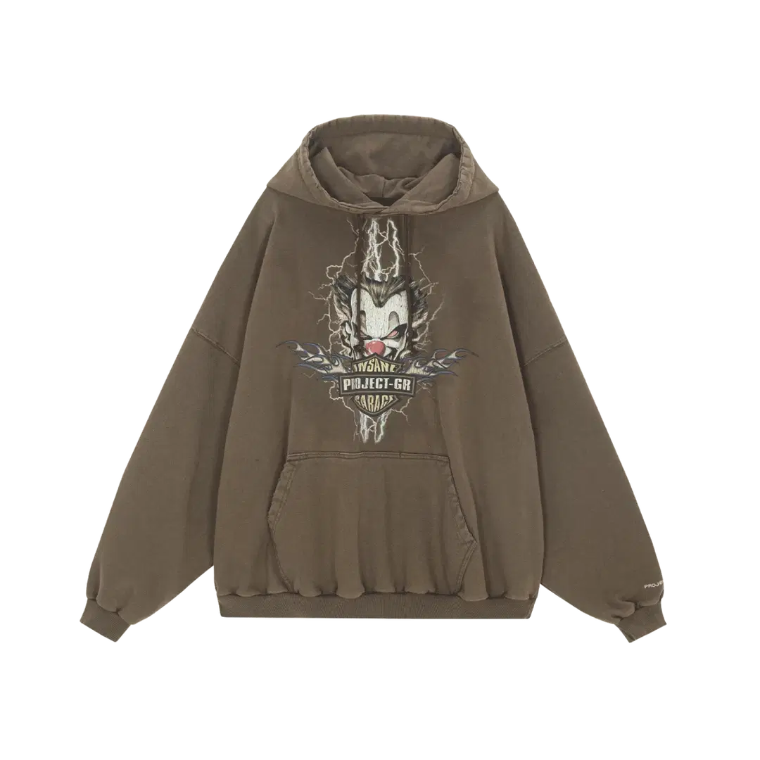 Project G/R Project G/R x Insane Garage Clown Bike Hoodie Vintage Brown