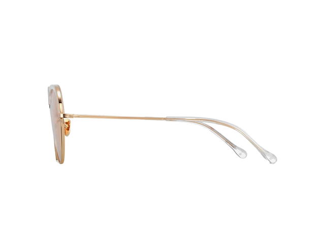 Projekt Produkt Projekt Produkt FN-1-C00PG Sunglasses In Clear-Pink Gold Acetate-Titanium Frame With Brown Lenses - view 3