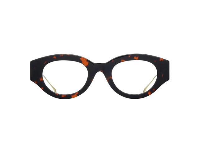 Projekt Produkt Projekt Produkt FN-18-C03G Glasses In Leopard-Gold Acetate-Titanium Frame With Clear Lenses - view 1