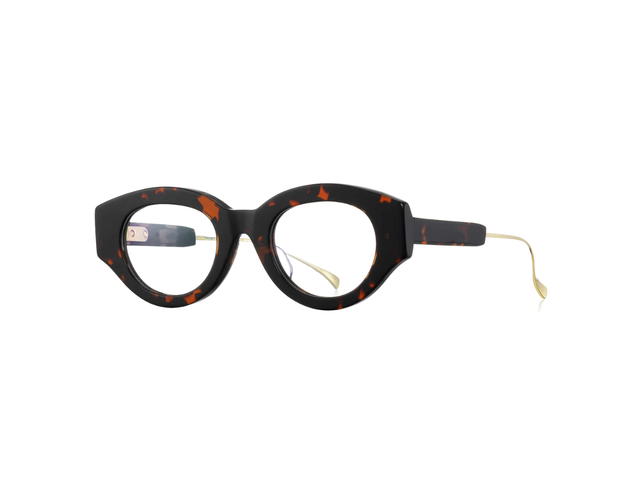 Projekt Produkt Projekt Produkt FN-18-C03G Glasses In Leopard-Gold Acetate-Titanium Frame With Clear Lenses - view 2