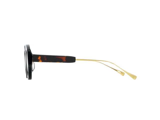 Projekt Produkt Projekt Produkt FN-18-C03G Glasses In Leopard-Gold Acetate-Titanium Frame With Clear Lenses - view 3