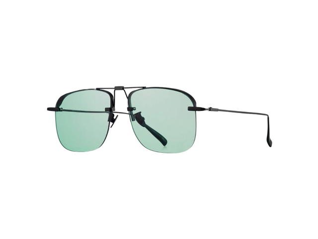 Projekt Produkt Projekt Produkt FN-3-CBK Sunglasses In Black Titanium Frame With Green Tint Lenses - view 2