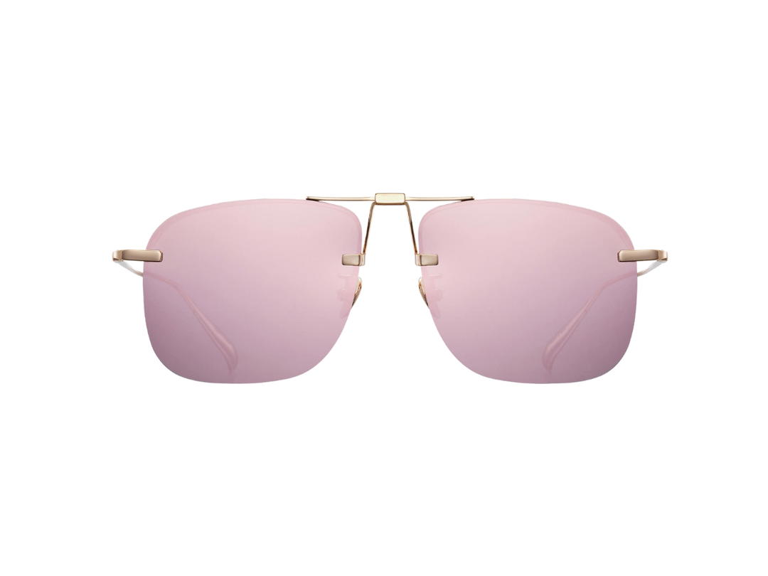 Projekt Produkt Projekt Produkt FN-3-CPG Sunglasses In Pink Gold Titanium Frame With Pink Mirror Lenses