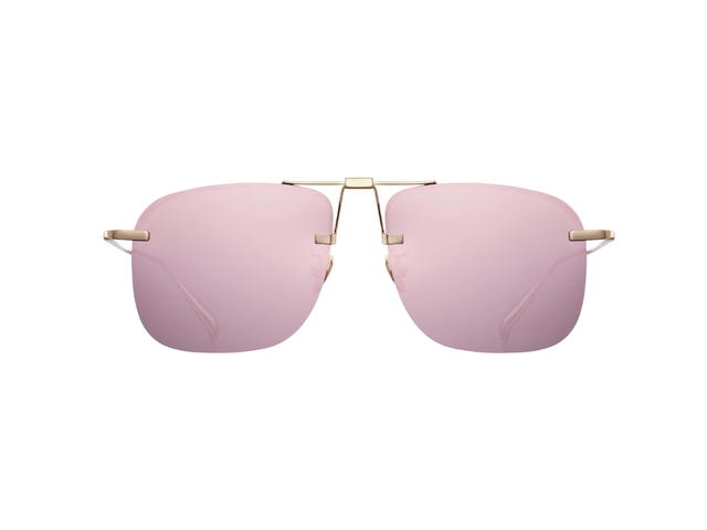 Projekt Produkt Projekt Produkt FN-3-CPG Sunglasses In Pink Gold Titanium Frame With Pink Mirror Lenses - view 1