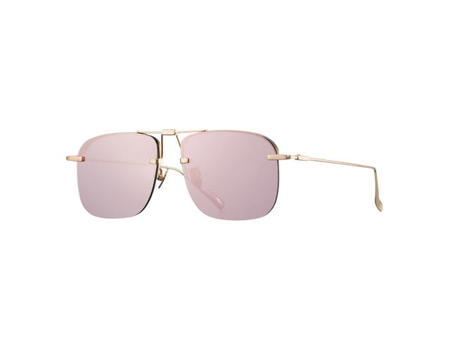 Projekt Produkt Projekt Produkt FN-3-CPG Sunglasses In Pink Gold Titanium Frame With Pink Mirror Lenses - view 2