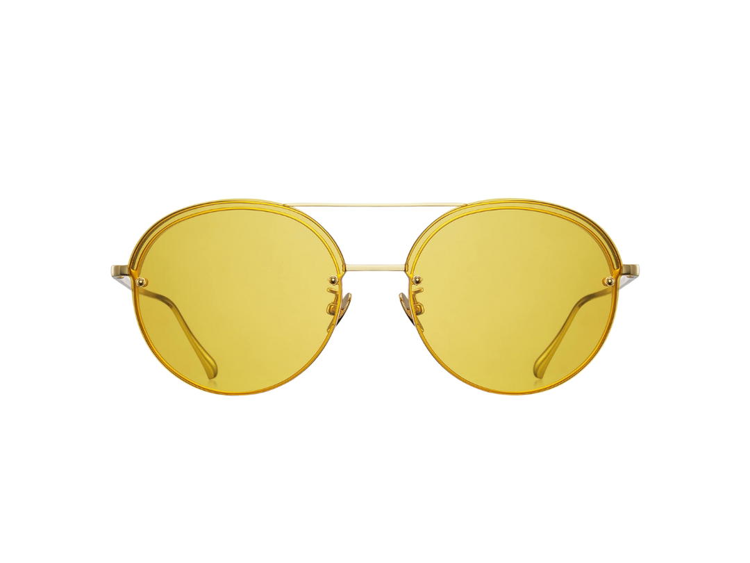 Projekt Produkt Projekt Produkt FN-4-CGLD Sunglasses In Gold Titanium Frame With Yellow Tint Lenses