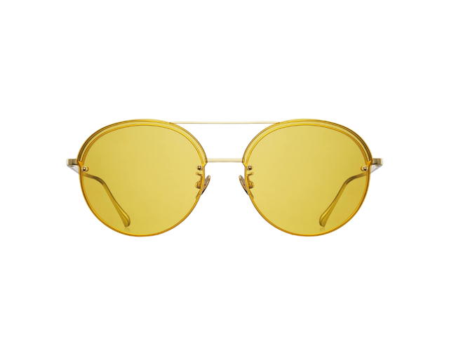 Projekt Produkt Projekt Produkt FN-4-CGLD Sunglasses In Gold Titanium Frame With Yellow Tint Lenses - view 1