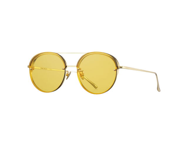 Projekt Produkt Projekt Produkt FN-4-CGLD Sunglasses In Gold Titanium Frame With Yellow Tint Lenses - view 2