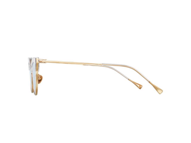 Projekt Produkt Projekt Produkt FN-CC4-C00PG Sunglasses In Clear-Pink Gold Acetate-Titanium Frame With Blue Tint Lenses - view 3