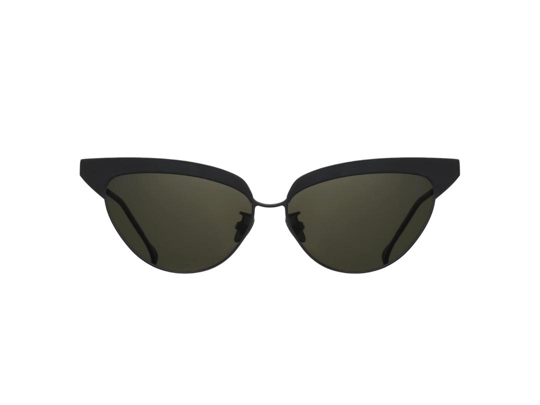 Projekt Produkt Projekt Produkt FN-CC4-C01BK Sunglasses In Black Acetate-Titanium Frame With Green Lenses