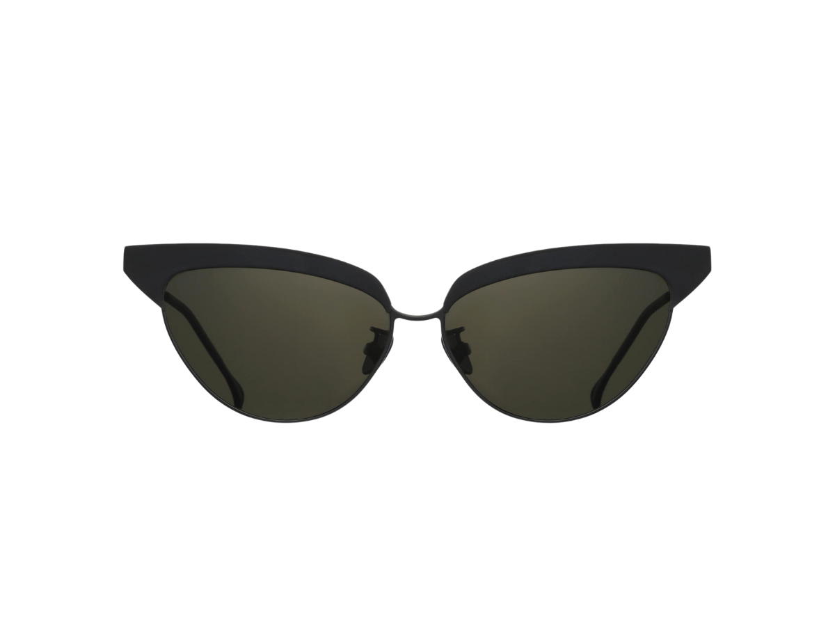 Projekt Produkt Projekt Produkt FN-CC4-C01BK Sunglasses In Black Acetate-Titanium Frame With Green Lenses