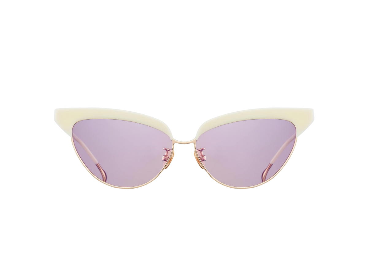 Projekt Produkt Projekt Produkt FN-CC4-C17PG Sunglasses In Ivory-Pink Gold Acetate-Titanium Frame With Violet Tint Lenses