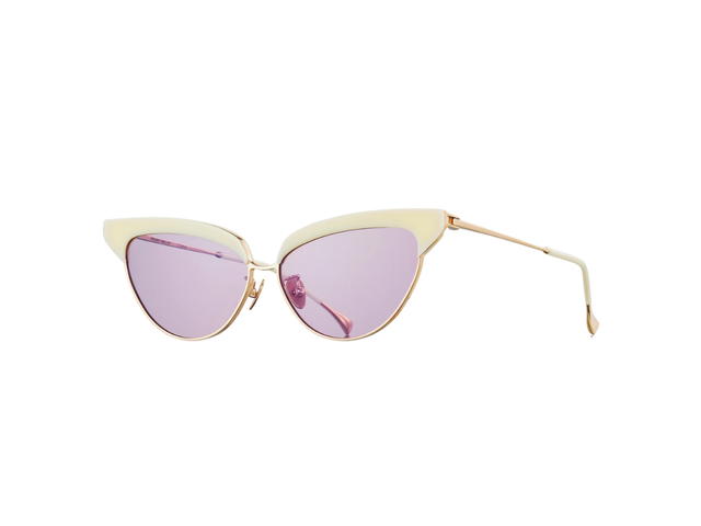 Projekt Produkt Projekt Produkt FN-CC4-C17PG Sunglasses In Ivory-Pink Gold Acetate-Titanium Frame With Violet Tint Lenses - view 2