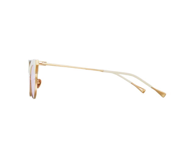 Projekt Produkt Projekt Produkt FN-CC4-C17PG Sunglasses In Ivory-Pink Gold Acetate-Titanium Frame With Violet Tint Lenses - view 3