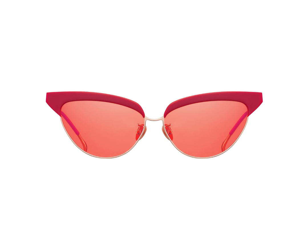 Projekt Produkt Projekt Produkt FN-CC4-C19PG Sunglasses In Red-Pink Gold Acetate-Titanium Frame With Red Tint Lenses