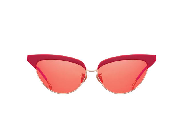 Projekt Produkt Projekt Produkt FN-CC4-C19PG Sunglasses In Red-Pink Gold Acetate-Titanium Frame With Red Tint Lenses - view 1