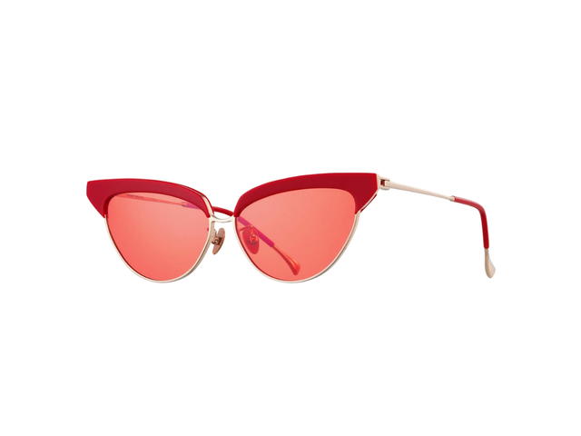 Projekt Produkt Projekt Produkt FN-CC4-C19PG Sunglasses In Red-Pink Gold Acetate-Titanium Frame With Red Tint Lenses - view 2