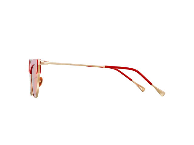 Projekt Produkt Projekt Produkt FN-CC4-C19PG Sunglasses In Red-Pink Gold Acetate-Titanium Frame With Red Tint Lenses - view 3