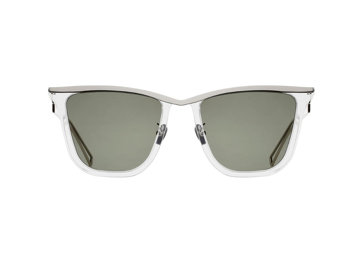 Projekt Produkt Projekt Produkt RP-04-C00WG Sunglasses In Clear-White Gold Acetate-Stainless Steel Frame With Green Lenses