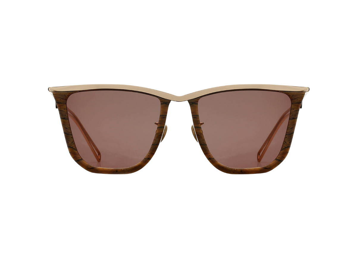 Projekt Produkt Projekt Produkt RP-04-C11G Sunglasses In Dark Brown-Gold Acetate-Stainless Steel Frame With Brown Lenses