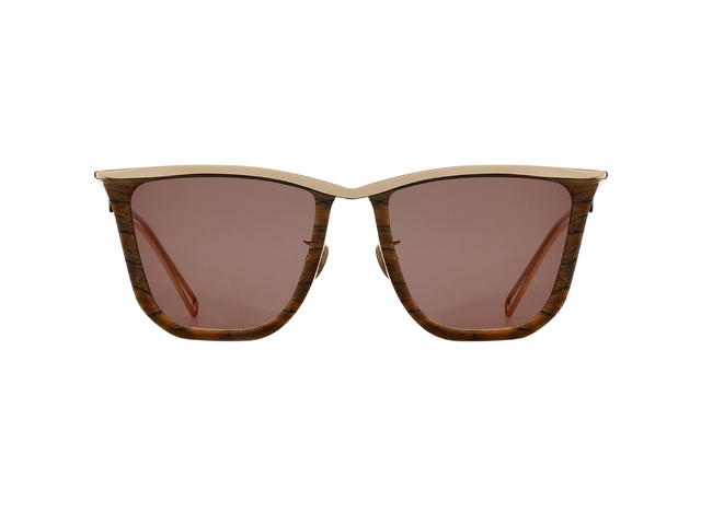Projekt Produkt Projekt Produkt RP-04-C11G Sunglasses In Dark Brown-Gold Acetate-Stainless Steel Frame With Brown Lenses - view 1
