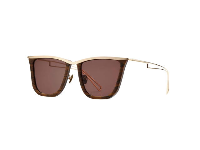 Projekt Produkt Projekt Produkt RP-04-C11G Sunglasses In Dark Brown-Gold Acetate-Stainless Steel Frame With Brown Lenses - view 2
